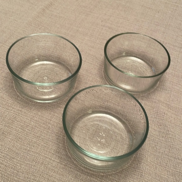 Anchor Hocking Set of 3 Clear Round Glass Food Storage Bowls Excellent Condition - Picture 1 of 6